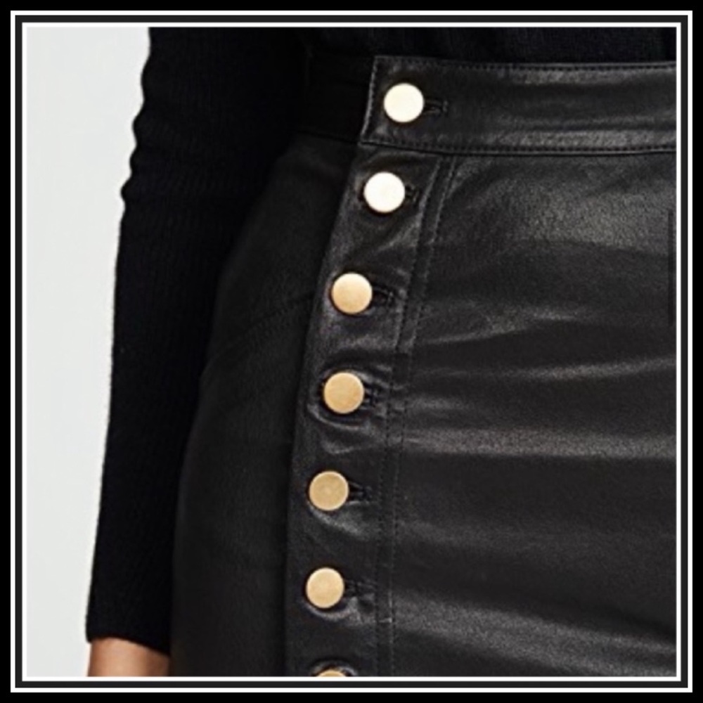 MW Lamb-Leather Ella MIDI Pencil Skirt (0-Xs) RARE - Picture 7 of 10